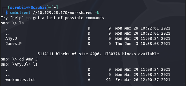 TryHackMe SMB enumeration screenshot by Scrubii